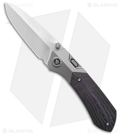 REMETTE RT-Meteor Button Liner Lock Knife Ti/Jazzy CF (3" Pearlescent)