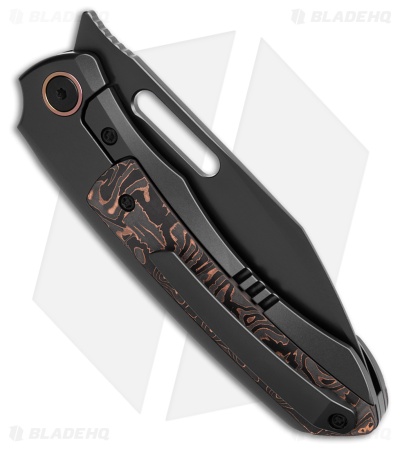 REMETTE RT-Orca Button Frame Lock Knife Black Ti/Copper Foil CF (3.2" DLC)