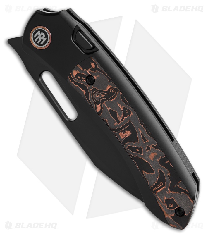 REMETTE RT-Orca Button Frame Lock Knife Black Ti/Copper Foil CF (3.2" DLC)