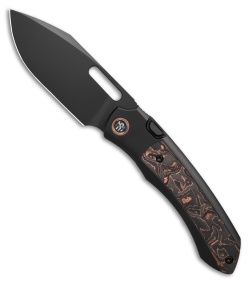 REMETTE RT-Orca Button Frame Lock Knife Black Ti/Copper Foil CF (3.2" DLC)