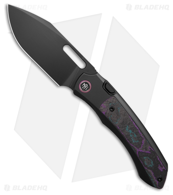 REMETTE RT-Orca Button Frame Lock Knife Black Ti/Jazzy CF (3.2" DLC)