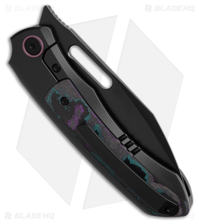 REMETTE RT-Orca Button Frame Lock Knife Black Ti/Jazzy CF (3.2" DLC)