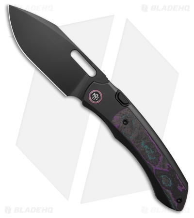 REMETTE RT-Orca Button Frame Lock Knife Black Ti/Jazzy CF (3.2" DLC)