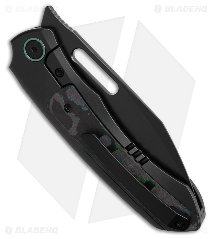 REMETTE RT-Orca Button Frame Lock Knife Black Ti/Kelp Bed CF (3.2" DLC)