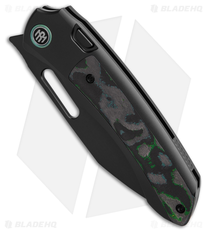 REMETTE RT-Orca Button Frame Lock Knife Black Ti/Kelp Bed CF (3.2" DLC)