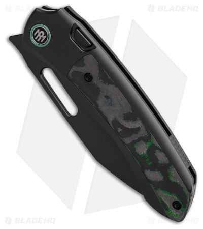 REMETTE RT-Orca Button Frame Lock Knife Black Ti/Kelp Bed CF (3.2" DLC)