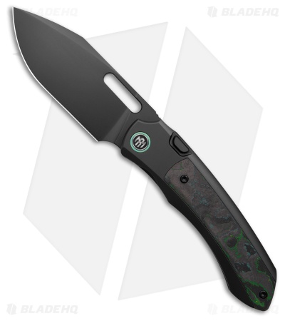 REMETTE RT-Orca Button Frame Lock Knife Black Ti/Kelp Bed CF (3.2" DLC)