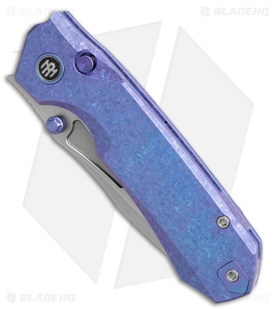 REMETTE RT-Rhino Button + Liner Lock Crystallized Blue Ti (3.1" Pearlescent)