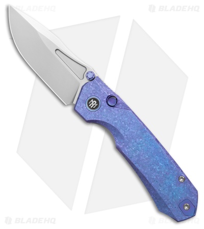 REMETTE RT-Rhino Button + Liner Lock Crystallized Blue Ti (3.1" Pearlescent)