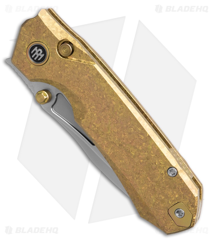 REMETTE RT-Rhino Button + Liner Lock Crystallized Gold Ti (3.1" Pearlescent)