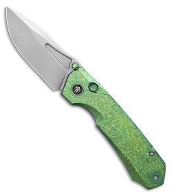 REMETTE RT-Rhino Button + Liner Lock Crystallized Green Ti (3.1" Pearlescent)