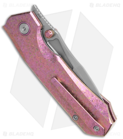 REMETTE RT-Rhino Button + Liner Lock Crystallized Pink Ti (3.1"  Pearlescent)