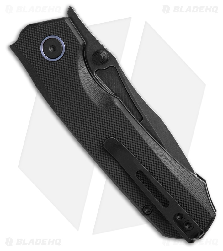 REMETTE RT-Rhino Button + Liner Lock Knife Black G-10 (3.1" Black SW)