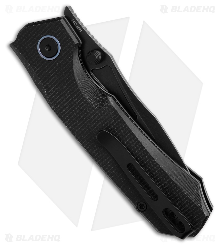 REMETTE RT-Rhino Button + Liner Lock Knife Black Micarta (3.1" Black)