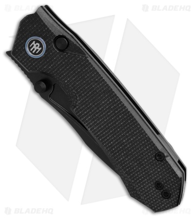 REMETTE RT-Rhino Button + Liner Lock Knife Black Micarta (3.1" Black)