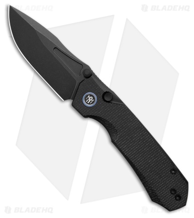 REMETTE RT-Rhino Button + Liner Lock Knife Black Micarta (3.1" Black)
