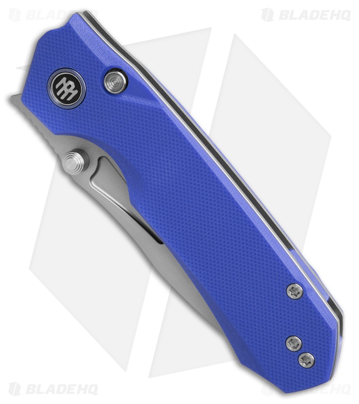 REMETTE RT-Rhino Button + Liner Lock Knife Blue G-10 (3.1" Sandblast)