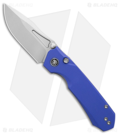 REMETTE RT-Rhino Button + Liner Lock Knife Blue G-10 (3.1" Sandblast)