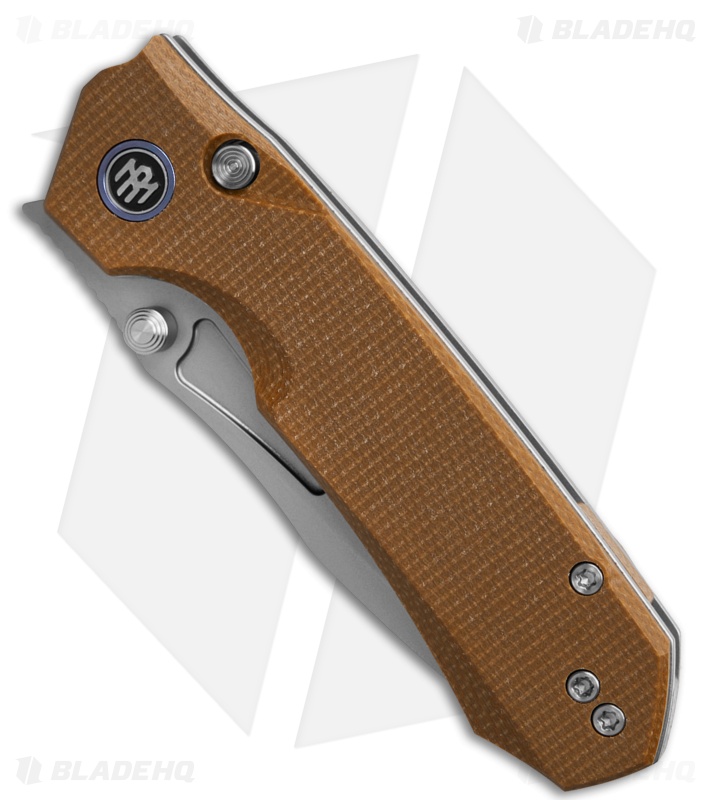 REMETTE RT-Rhino Button + Liner Lock Knife Brown Micarta (3.1" Sandblast)