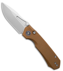 REMETTE RT-Rhino Button + Liner Lock Knife Brown Micarta (3.1" Sandblast)