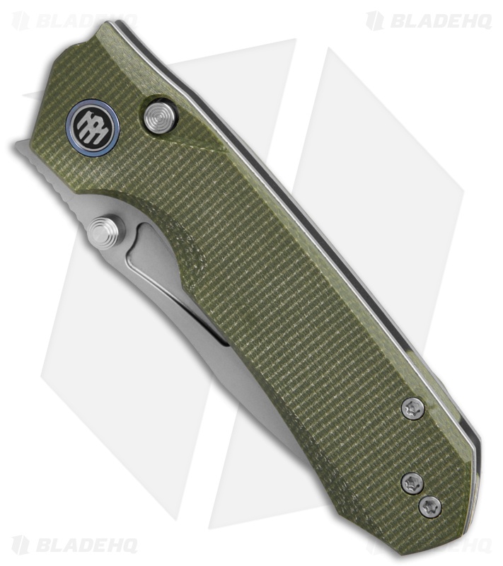 REMETTE RT-Rhino Button + Liner Lock Knife Military Green Micarta (3.1" SW)
