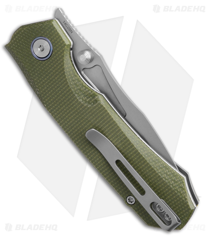 REMETTE RT-Rhino Button + Liner Lock Knife Military Green Micarta (3.1" SW)
