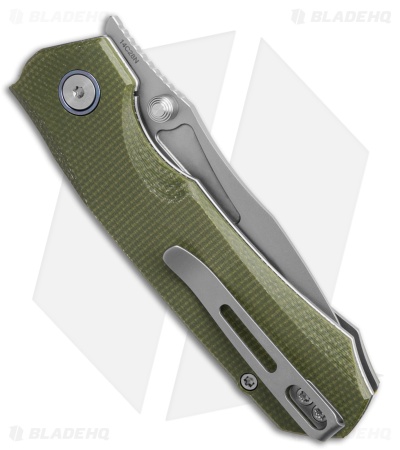 REMETTE RT-Rhino Button + Liner Lock Knife Military Green Micarta (3.1" SW)