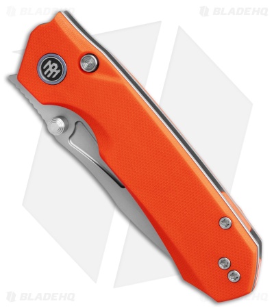 REMETTE RT-Rhino Button + Liner Lock Knife Orange G-10 (3.1" Sandblast)