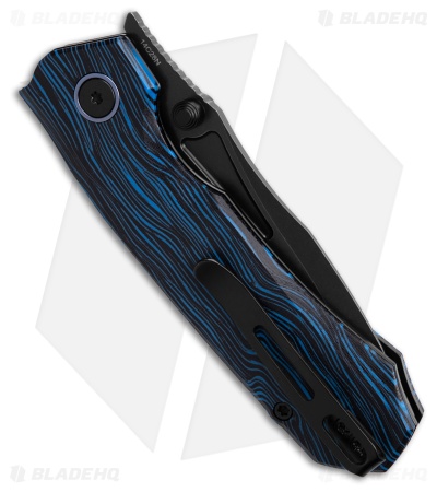REMETTE RT-Rhino Button + Liner Lock Black/Blue G-10 (3.1" Black)