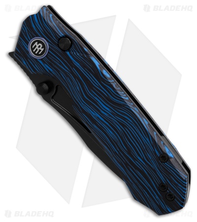 REMETTE RT-Rhino Button + Liner Lock Black/Blue G-10 (3.1" Black)