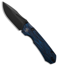 REMETTE RT-Rhino Button + Liner Lock Black/Blue G-10 (3.1" Black)