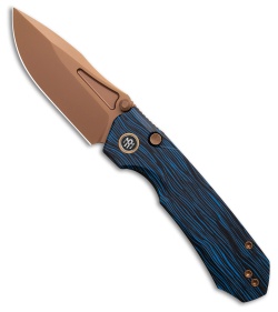 REMETTE RT-Rhino Button + Liner Lock Black/Blue G-10 (3.1" Bronze)