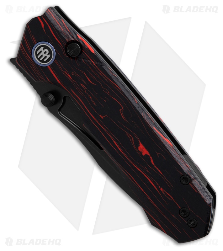REMETTE RT-Rhino Button + Liner Lock Black/Red G-10 (3.1" Black)