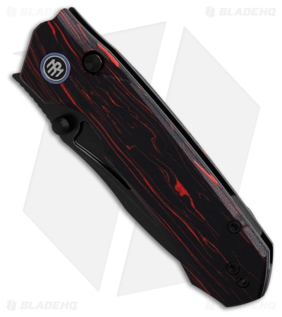 REMETTE RT-Rhino Button + Liner Lock Black/Red G-10 (3.1" Black)