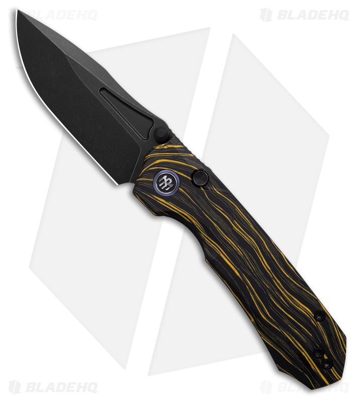 REMETTE RT-Rhino Button + Liner Lock Black/Yellow G-10 (3.1" Black)