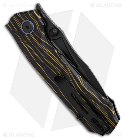 REMETTE RT-Rhino Button + Liner Lock Black/Yellow G-10 (3.1" Black)