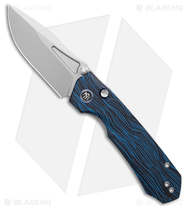 REMETTE RT-Rhino Button + Liner Lock Blue G-10 (3.1" Bead Blasted)