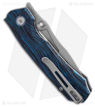 REMETTE RT-Rhino Button + Liner Lock Blue G-10 (3.1" Bead Blasted)