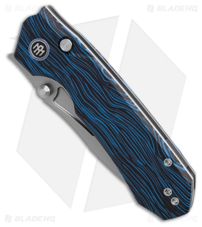 REMETTE RT-Rhino Button + Liner Lock Blue G-10 (3.1" Bead Blasted)