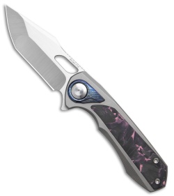 REMETTE RT-Saker Falcon Frame Lock Knife Ti + Pink/Black CF (3" Satin)