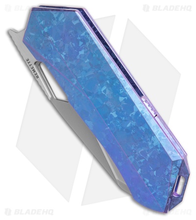 REMETTE RT-Woodpecker Liner Lock Knife Blue Titanium (3" Pearlescent)