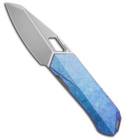 REMETTE RT-Woodpecker Liner Lock Knife Blue Titanium (3" Pearlescent)