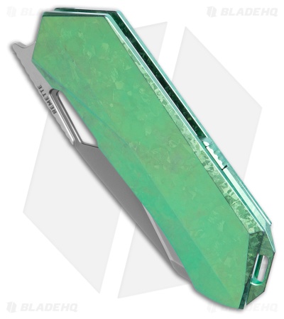 REMETTE RT-Woodpecker Liner Lock Knife Crystal Green Titanium (3" Pearlescent)