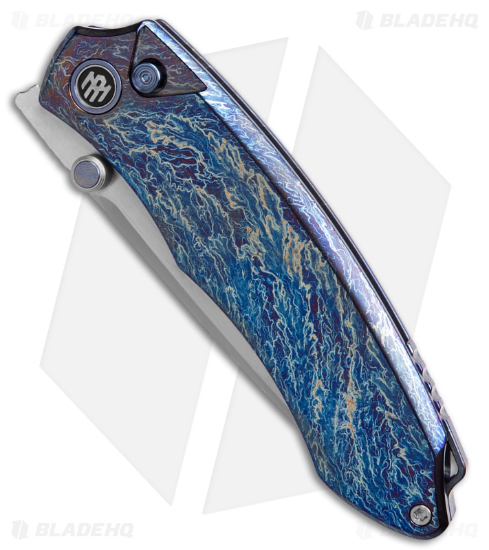 REMETTE Wild Species Button Frame Lock Knife Lightning Ti (3.6" Hand Grinding)