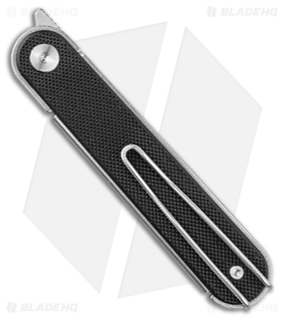 Real Steel Iris Front Flipper Liner Lock Knife Black G-10 (3" Satin 12C27)