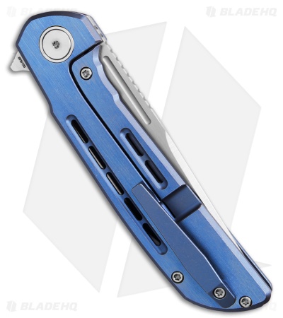 Reate Knives Remedy Frame Lock Knife Blue Satin Titanium (3.9" Satin)