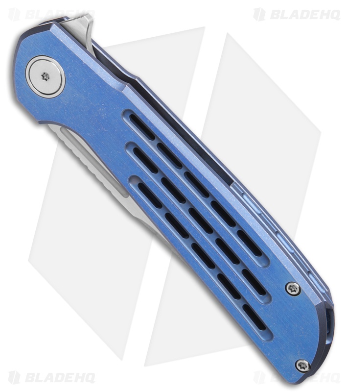 Reate Knives Remedy Frame Lock Knife Blue Satin Titanium (3.9" Satin)