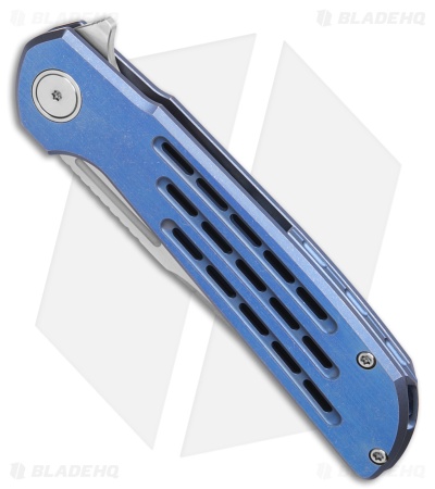 Reate Knives Remedy Frame Lock Knife Blue Satin Titanium (3.9" Satin)