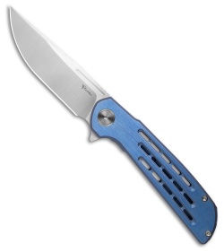Reate Knives Remedy Frame Lock Knife Blue Satin Titanium (3.9" Satin)