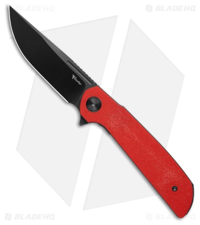 Reate Knives Remedy Liner Lock Knife Pulse Red FatCarbon Glass (3.9" Satin DLC)